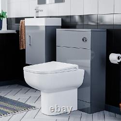 Nanuya 400 mm Light Grey Vanity Unit and Back To Wall Toilet with WC Unit