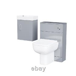 Nanuya 400 mm Light Grey Vanity Unit and Back To Wall Toilet with WC Unit