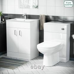 Nanuya 600mm Vanity Basin Unit & WC Unit & Elso Back to Wall White