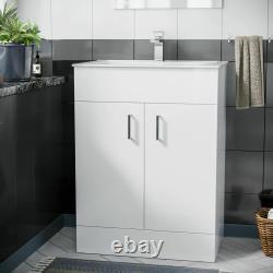 Nanuya 600mm Vanity Basin Unit & WC Unit & Elso Back to Wall White