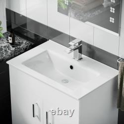 Nanuya 600mm Vanity Basin Unit & WC Unit & Elso Back to Wall White