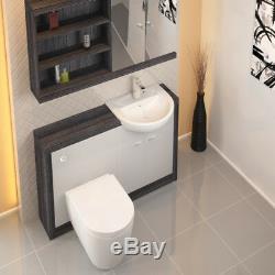 Narrow Washstand Cloakroom Vanity Grey White Toilet Sink Tap Mirror Unit Option