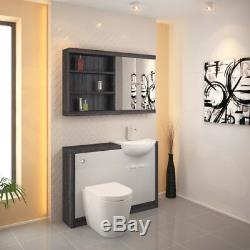 Narrow Washstand Cloakroom Vanity Grey White Toilet Sink Tap Mirror Unit Option