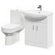 Neiva Gloss White 650mm 2 Door Vanity Unit And Open Back Toilet Suite
