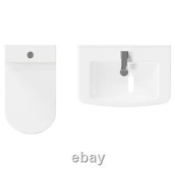 Neiva Gloss White 650mm 2 Door Vanity Unit and Open Back Toilet Suite