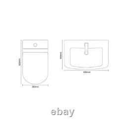 Neiva Gloss White 650mm 2 Door Vanity Unit and Open Back Toilet Suite