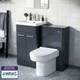 Nes Home 1000mm Anthracite Vanity Cabinet With Wc Unit And Back To Wall Toilet