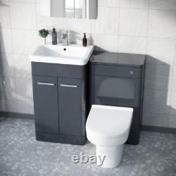Nes Home 1000mm Anthracite Vanity Cabinet with WC Unit And Back To Wall Toilet