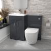 Nes Home 1000mm Freestanding Dark Grey Basin Vanity & Back To Wall Toilet