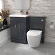 Nes Home 1000mm Freestanding Dark Grey Basin Vanity & Back To Wall Toilet