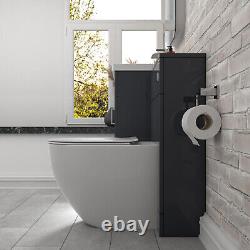 Nes Home 1000mm Freestanding Dark Grey Basin Vanity & Back To Wall Toilet