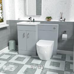 Nes Home 1000mm Freestanding Matte Grey Basin Vanity & Back To Wall Toilet