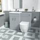 Nes Home 1000mm Freestanding Matte Grey Basin Vanity & Back To Wall Toilet