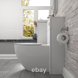 Nes Home 1000mm Freestanding White Basin Vanity & Back To Wall Toilet