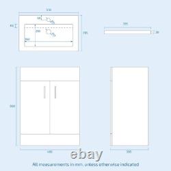 Nes Home 1000mm Freestanding White Slim Basin Vanity & Back To Wall Toilet