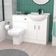 Nes Home 1000mm White Basin Vanity, Wc Unit & White Rimless Btw Toilet