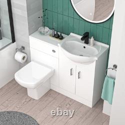 Nes Home 1000mm White Basin Vanity, WC Unit & White Rimless BTW Toilet