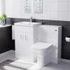 Nes Home 1000mm White Freestanding Vanity Wc Unit & Rimless Back To Wall Toilet