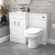 Nes Home 1000mm White Vanity Slim Basin Cabinet, Wc Unit Back To Wall Toilet