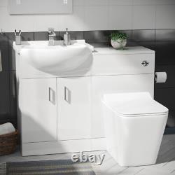 Nes Home 1050mm Vanity Basin WC Unit & Back To Wall Toilet Flat Pack