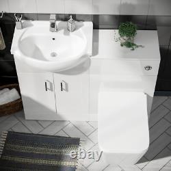 Nes Home 1050mm Vanity Basin WC Unit & Back To Wall Toilet Flat Pack