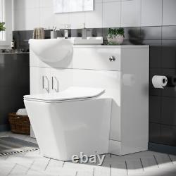 Nes Home 1050mm Vanity Basin WC Unit & Back To Wall Toilet Flat Pack