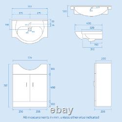 Nes Home 1050mm Vanity Basin WC Unit & Back To Wall Toilet Flat Pack