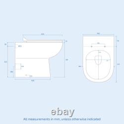 Nes Home 1100mm Dark Grey 2 Drawer Vanity Basin Unit, WC & Curved BTW Toilet