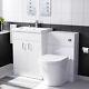 Nes Home 1100mm Freestanding White Basin Vanity & Rimless Back To Wall Toilet