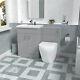 Nes Home 1100mm Grey Basin Vanity Unit & Back To Wall Toilet