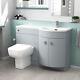 Nes Home 1100mm Lh Matte Grey Basin Vanity, Wc Unit & White Back To Wall Toilet