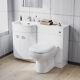 Nes Home 1100mm Lh Sink White Combination Vanity Unit With Btw Toilet Flat Pack