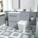 Nes Home 1100mm Matte Grey 2 Drawers Basin Vanity, Wc Unit & Back To Wall Toilet