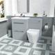 Nes Home 1100mm Matte Grey Basin Vanity Cabinet, Wc Unit & Back To Wall Toilet