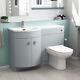 Nes Home 1100mm Matte Grey Left Hand Basin Vanity, Wc Unit & Back To Wall Toilet