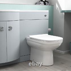 Nes Home 1100mm Matte Grey Left Hand Basin Vanity, WC Unit & Back to Wall Toilet