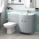 Nes Home 1100mm Matte Grey Rh Basin Vanity, Wc Unit & Back To Wall Toilet