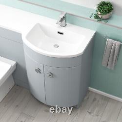 Nes Home 1100mm Matte Grey RH Basin Vanity, WC Unit & Back to Wall Toilet