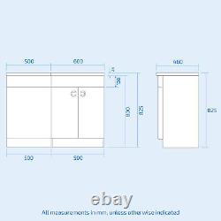 Nes Home 1100mm Matte Grey RH Basin Vanity, WC Unit & Back to Wall Toilet