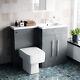 Nes Home 1100mm Rh Freestanding Grey Basin Vanity Unit With Wc & Btw Toilet