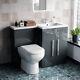 Nes Home 1100mm Rh Freestanding Grey Vanity With Btw Toilet, Wc & Basin