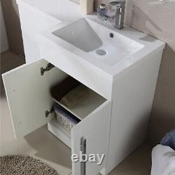 Nes Home 1100mm RH Freestanding Vanity Back To Wall Toilet, WC Basin White