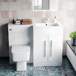 Nes Home 1100mm RH Freestanding White Basin Vanity with WC & BTW Toilet