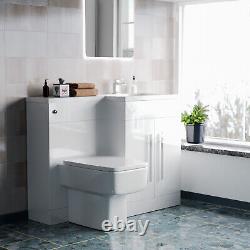 Nes Home 1100mm RH Freestanding White Basin Vanity with WC & BTW Toilet