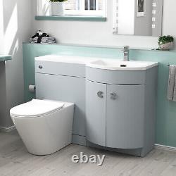 Nes Home 1100mm RH Matte Grey Basin Vanity, WC Unit & Back to Wall Toilet