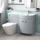 Nes Home 1100mm Rh Matte Grey Basin Vanity, Wc Unit & Back To Wall Toilet