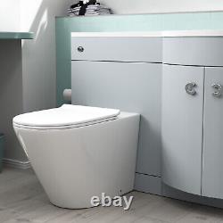 Nes Home 1100mm RH Matte Grey Basin Vanity, WC Unit & Back to Wall Toilet