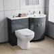 Nes Home 1100mm Right Hand Basin Vanity Unit, Wc Unit, Back To Wall Toilet Grey