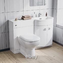 Nes Home 1100mm Right Hand Sink White Combination Vanity Unit with BTW Toilet