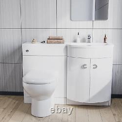 Nes Home 1100mm Right Hand Sink White Combination Vanity Unit with BTW Toilet